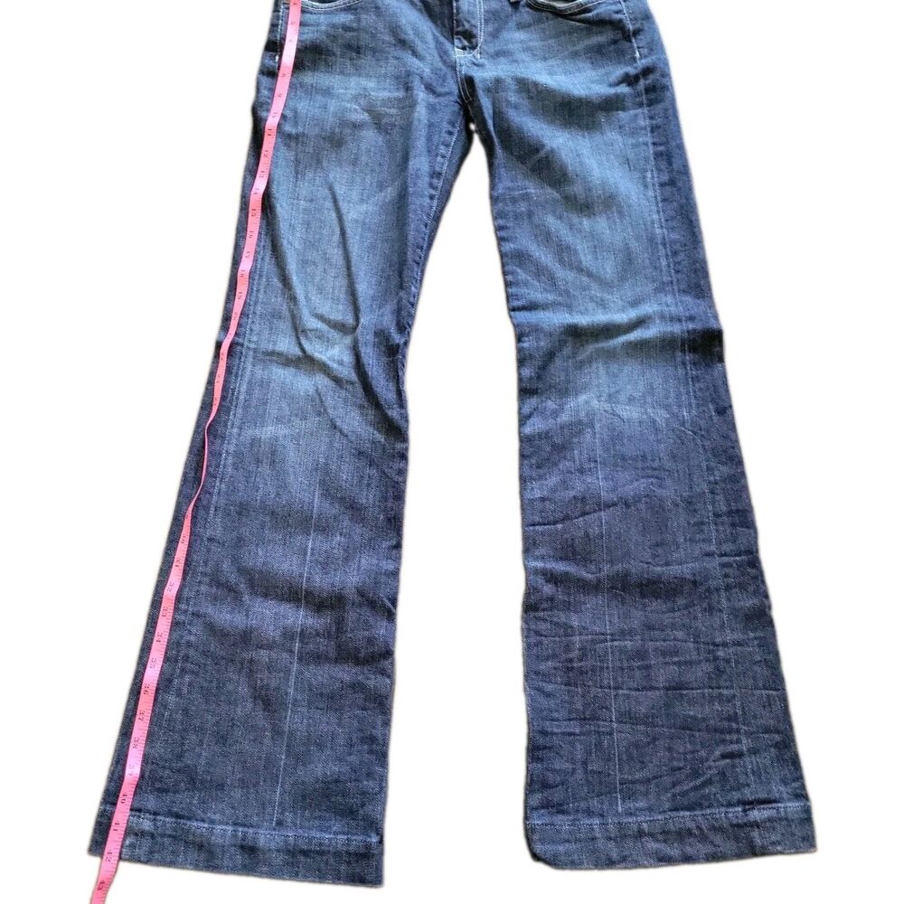 Vtg 7 For All Mankind Dojo Mia Jeans 30 Low Rise Wide Leg Flare USA 32x35 Blue